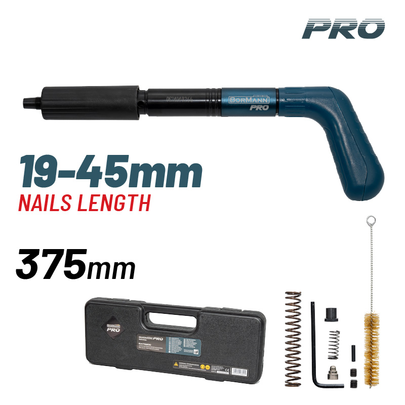 BORMANN Pro BAT6200 Καρφωτικό Πιστόλι με Ελατήριο για Δομικά Υλικά,Ξύλο,Μέταλλο