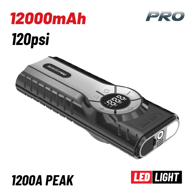 BORMANN Pro ΒΒC1500 Εκκινητής Μπαταρίας Αυτοκινήτου 1200Α, PowerBank 12000mAh,Τρόμπα,LED Φως