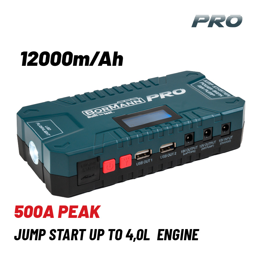 BORMANN Pro BBC8520 Εκκινητής & PowerBank 12000Mah/500Α