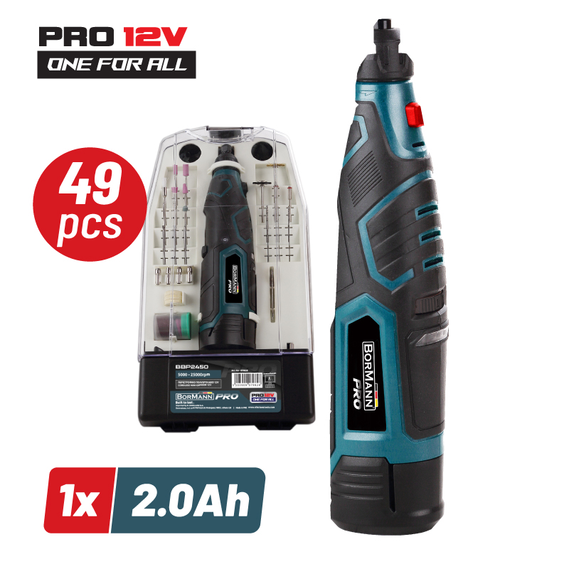 BORMANN Pro BBP2450 Περιστροφικό Πολυεργαλείο με Ρύθμιση Ταχύτητας 12V