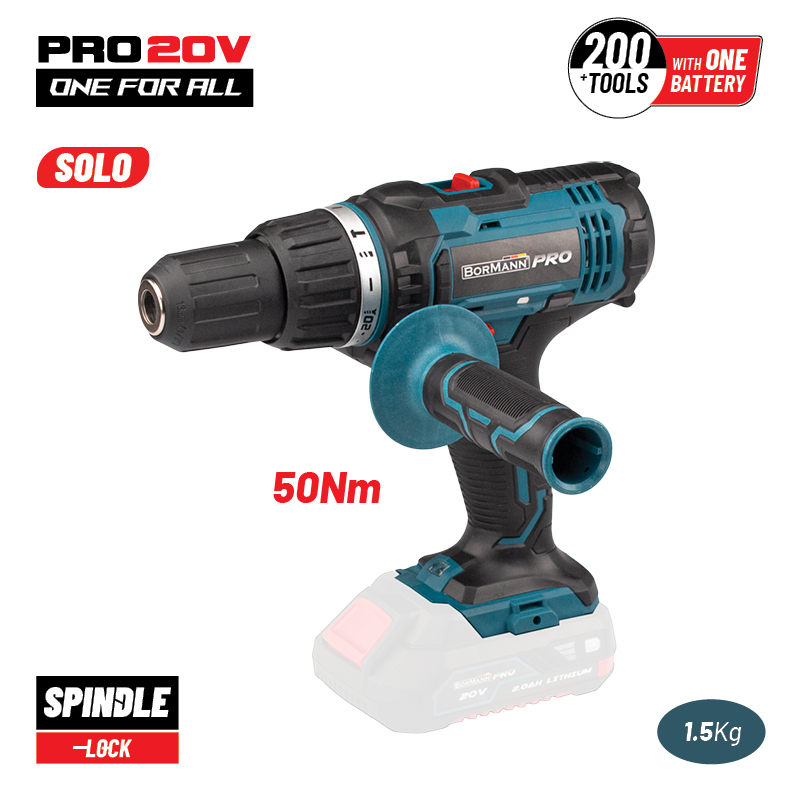 BORMANN Pro BBP3100 Δραπανοκατσάβιδο Κρουστικό Μπαταρίας 20V, Li-Ion με 2 Ταχύτητες,SOLO
