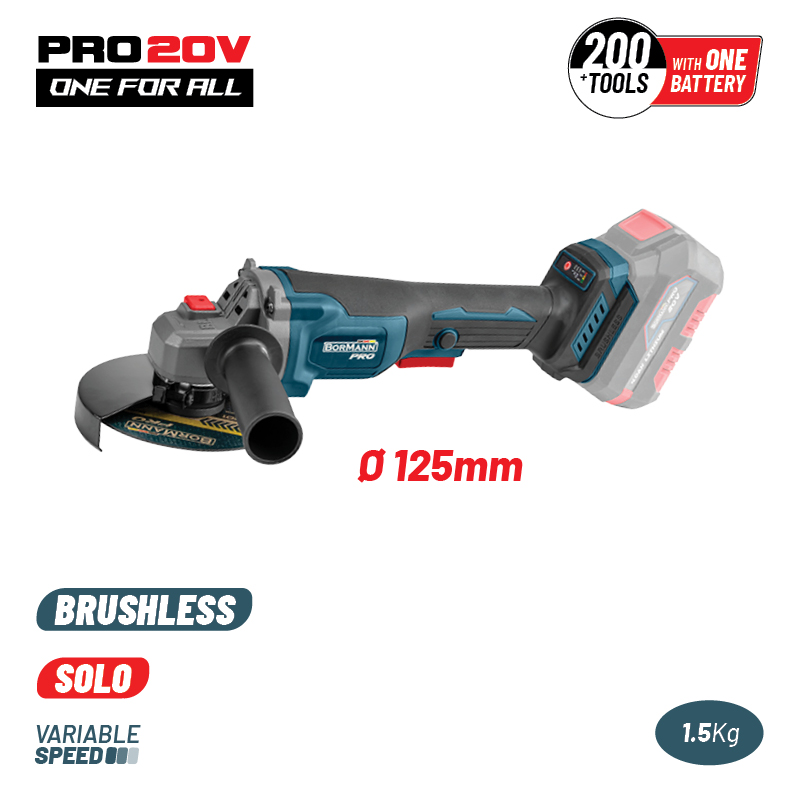 BORMANN Pro BBP3650 Γωνιακός Τροχός Brushless Ρυθμιζόμενος 20V, Li-Ion, SOLO