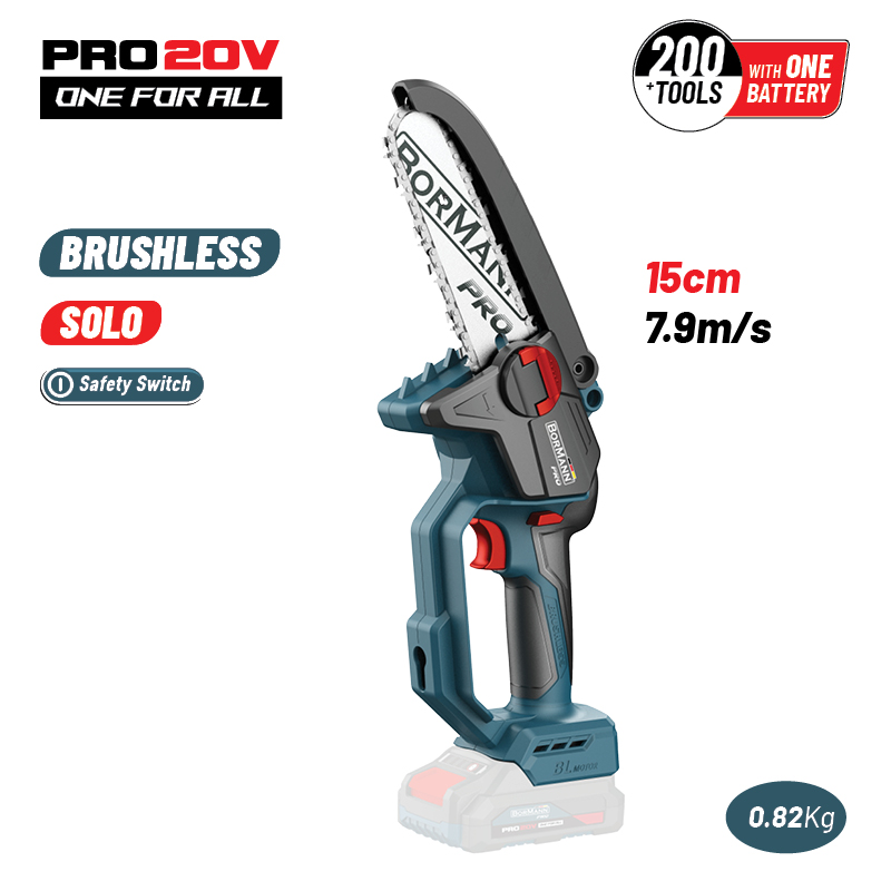 BORMANN Pro BBP3990 Κλαδευτικό Αλυσοπρίονο Μπαταρίας 20V Brushless με Αντλία Λαδιού, SOLO