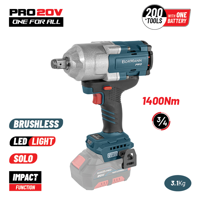BORMANN Pro BBP5390 Μπουλονόκλειδο Brushless Mπαταρίας 20V, Li-Ion,1400Nm,0-900/1200/1500rpm,SOLO