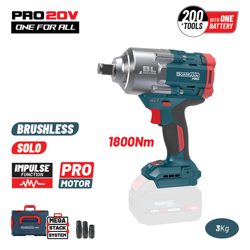 BORMANN Pro BBP5456CA Μπουλονόκλειδο Compact, Brushless Μπαταρίας 20V,Li-Ion,1800Nm,0-1800rpm
