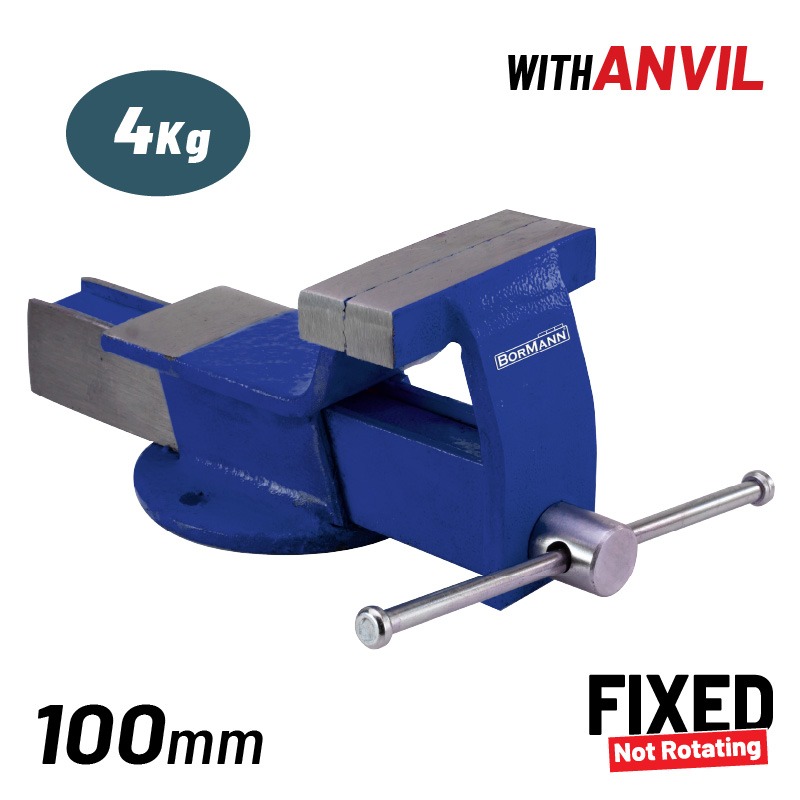BORMANN BBV2100 Μέγγενη, Σταθερή Βάση, με Αμόνι 100mm, 4Kg