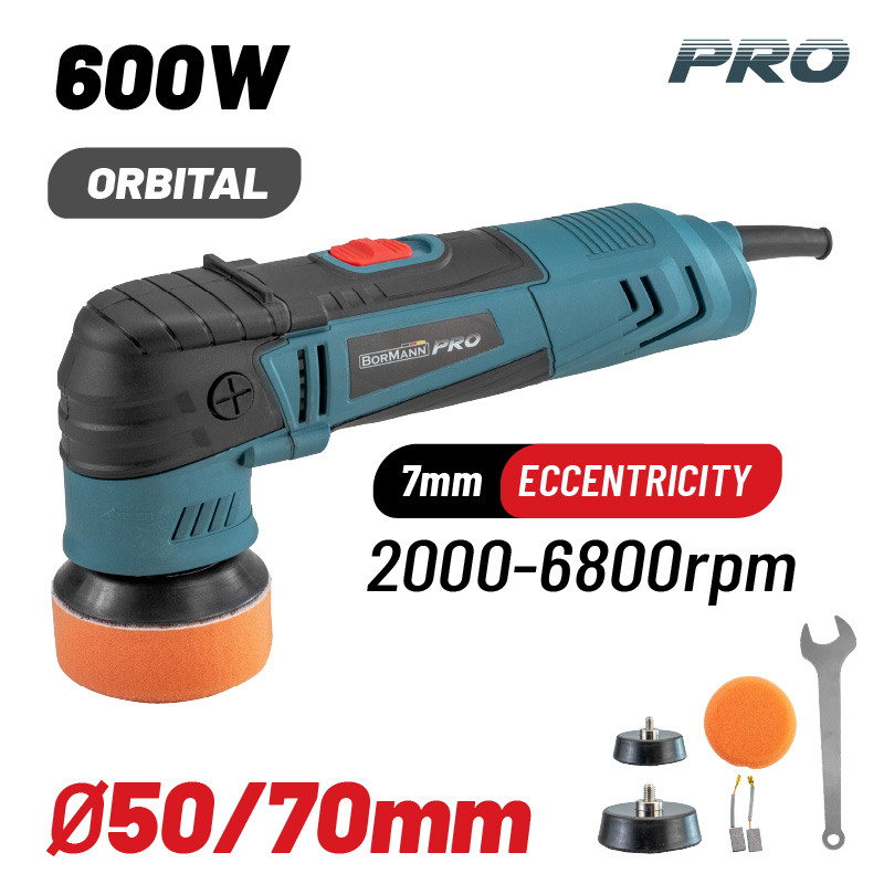 BORMANN Pro BCP3050 Αλοιφαδόρος Έκκεντρος 600W,50mm/75mm,2000-6800Rpm,με Προεκκίνηση
