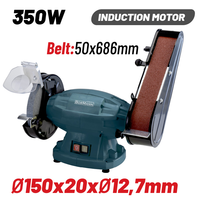 BORMANN BDT1520 Δίδυμος Τροχός 350W, 150mm, Με Ταινία 50X686mm