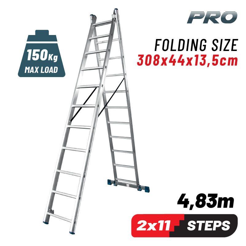 BORMANN Pro BHL5140 Σκάλα Διπλή, 2X11 4.83m
