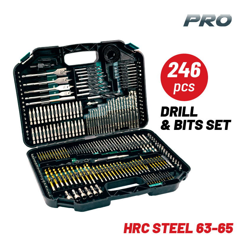 BORMANN Pro BHT1390 Σετ Τρυπάνια,Μύτες,Ποτηροτρύπανα & Καρυδάκια 246τεμ