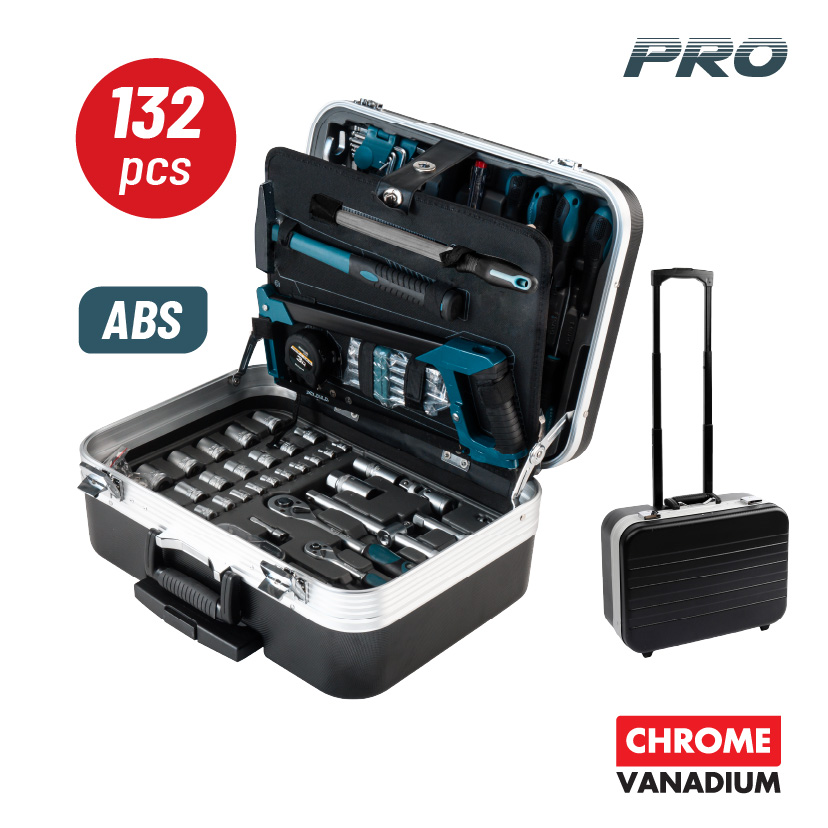 BORMANN Pro BHT5210 Εργαλεία Σετ 132τεμ,Cr-V Σε Τροχήλατη Βαλίτσα ABS