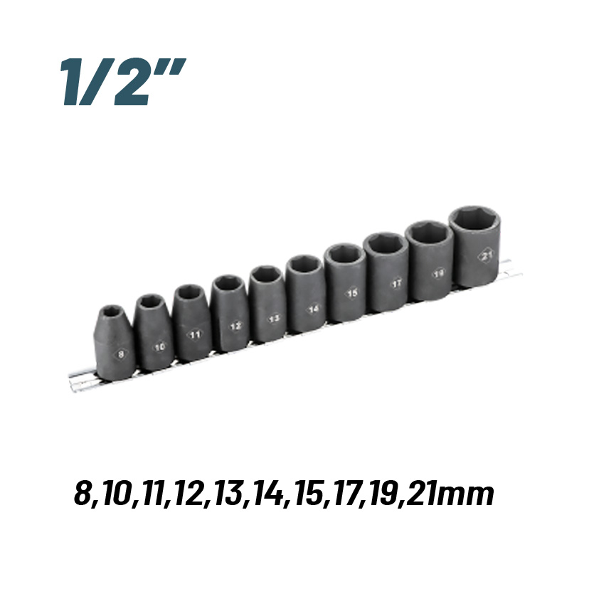 BORMANN Pro BHT7703 Σετ Καρυδάκια Αέρος 1/2'' , 8,10,11,1213,14,15,17,19,21mm, 10τεμ