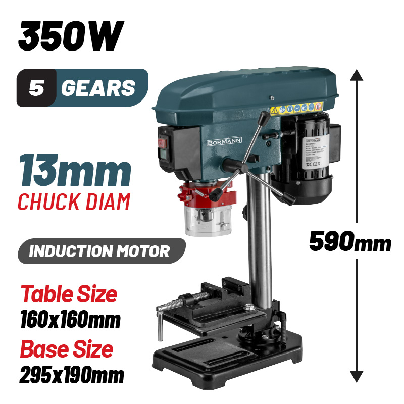 BORMANN BKD1310 Κολωνάτο Δράπανο Πάγκου ,Φ13mm,  350W , H590mm