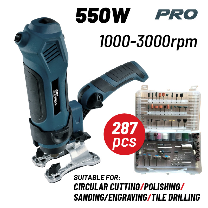 BORMANN Pro BMF5500 Πολυεργαλείο 550W, 10000-30000rpm, 287 Εξαρτήματα,Εύκαμπτος Άξονας