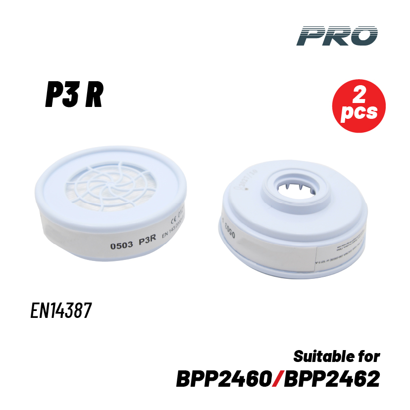 BORMANN Pro BPP2468-2 Φίλτρο Μάσκας Σκόνης P3 R 2τμχ,Άσπρο (Κατάλληλο για BPP2460-BPP2462)