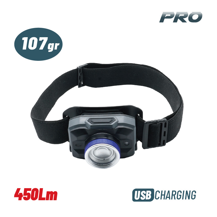 BORMANN Pro BPR6031 Φακός Κεφαλής Επαναφορτιζόμενος, 450Lm, Αδιάβροχος