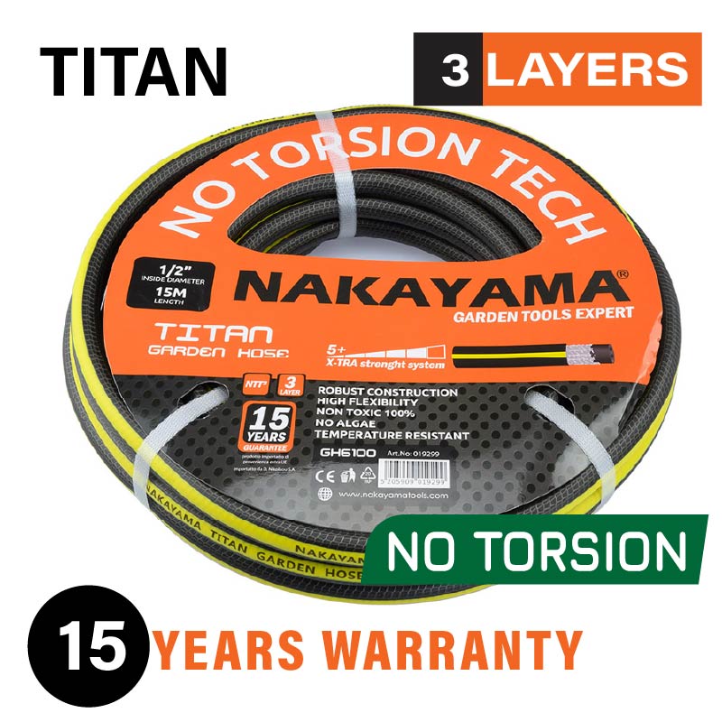 NAKAYAMA GH6610 Λάστιχο Τitan, 3 επιστρώσεις,50m, 3/4"