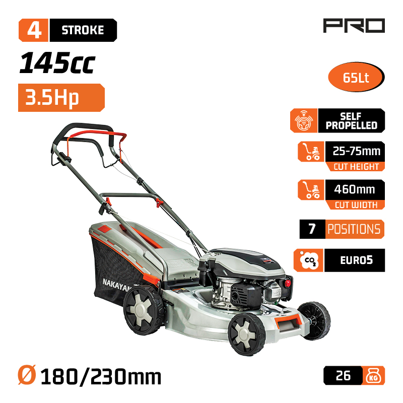 NAKAYAMA PRO PM4830 Χλοοκοπτική Βενζίνης 4Hp,145cc,  Αυτοκινούμενη